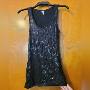 Studio Y Sequin Tank Top Black Small